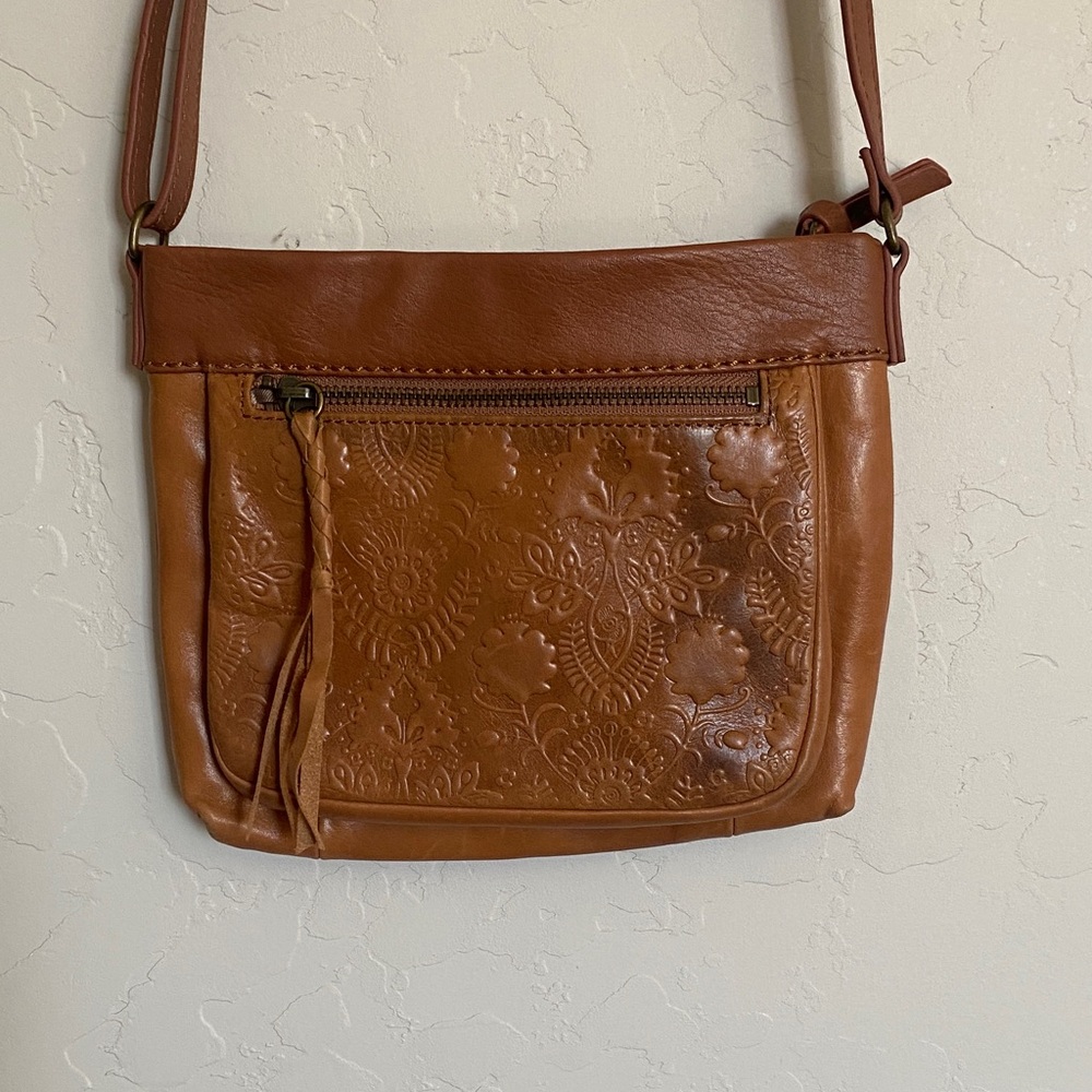 The Sak Sanibel Brown Leather cross body Bag